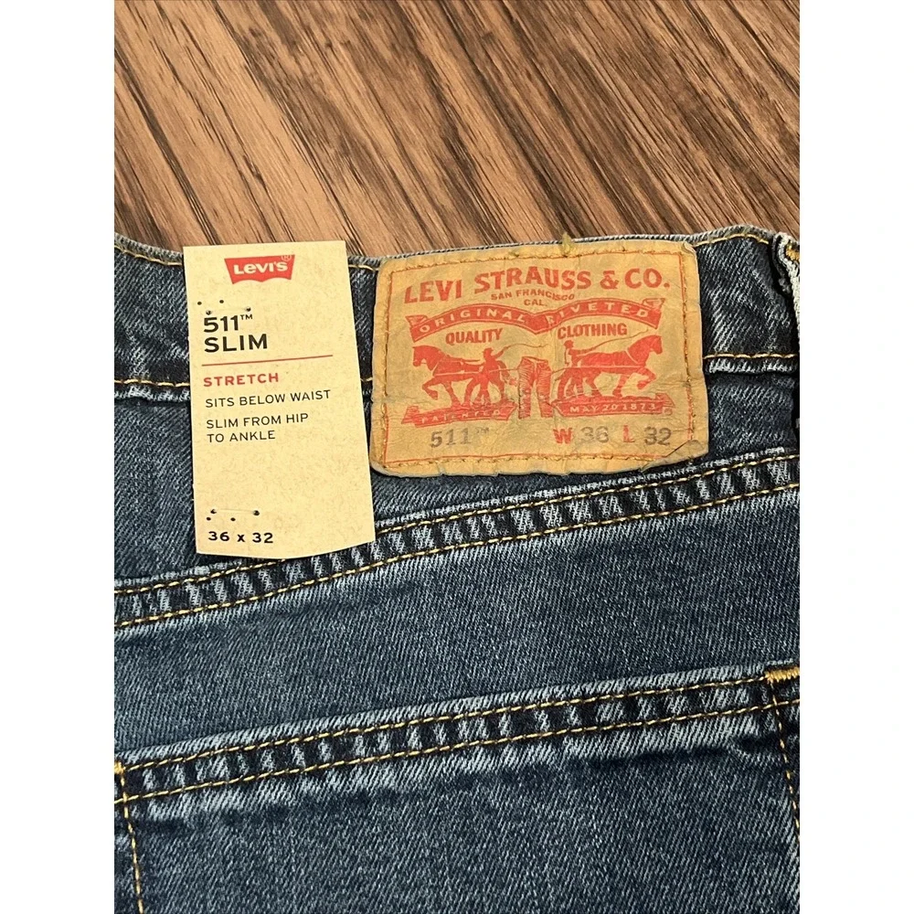 Levi's 511 Slim Fit Jeans W\Stretch Blue Men's Sizes NWT MSRP$69.50